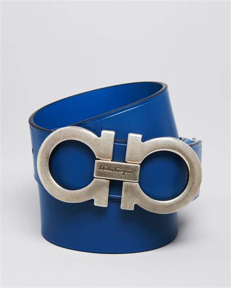 salvatore ferragamo belt men blue